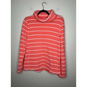 J.Crew Orange & White Stripe Pullover Sweatshirt Super Soft Women's Size Medium